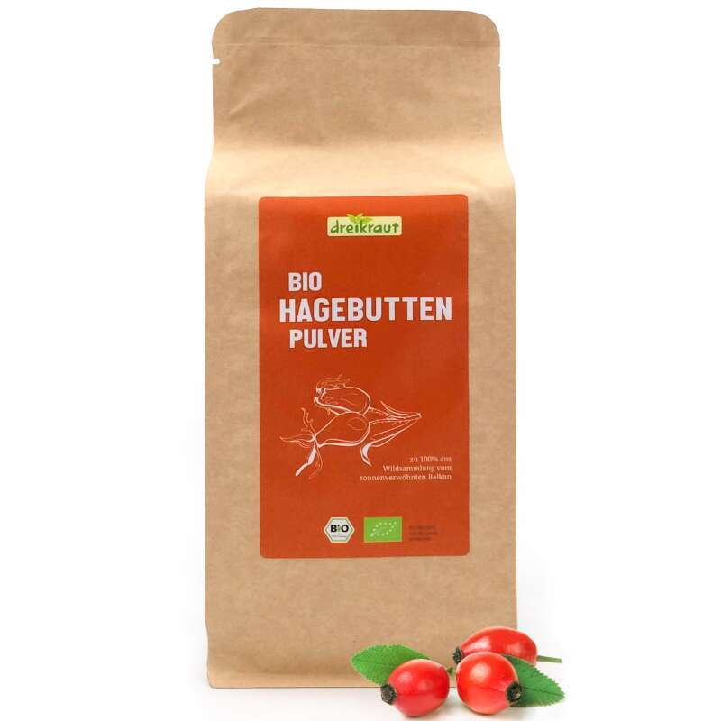 Bio-Hagebuttenpulver aus EU-Wildsammlung - 1000g